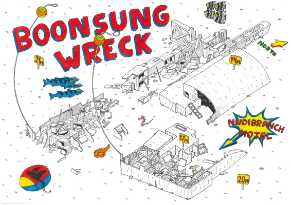dive site map for boonsung wreck