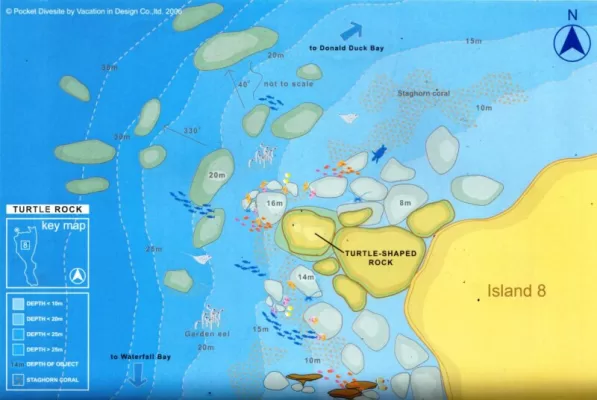 dive site map for turtle rock