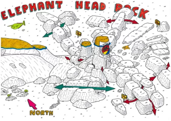 dive site map for Elephant Head Rock