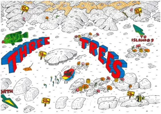 dive site map for 3 Trees