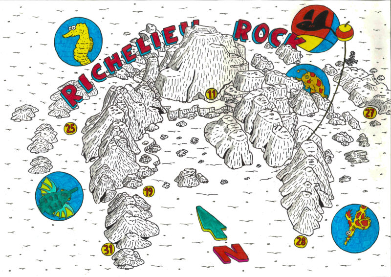 dive site map for Richelieu Rock