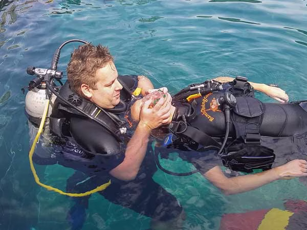 rescue excercise in pool