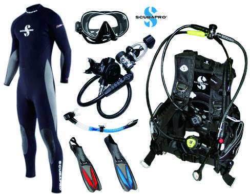 Equipment for intensive divemaster course