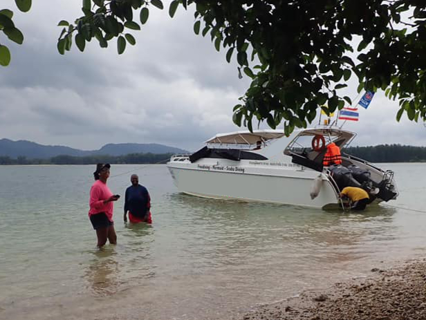 Our speedboat on a private trip