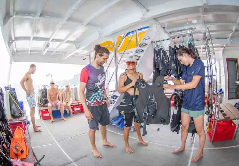Dive deck of diving liveaboard