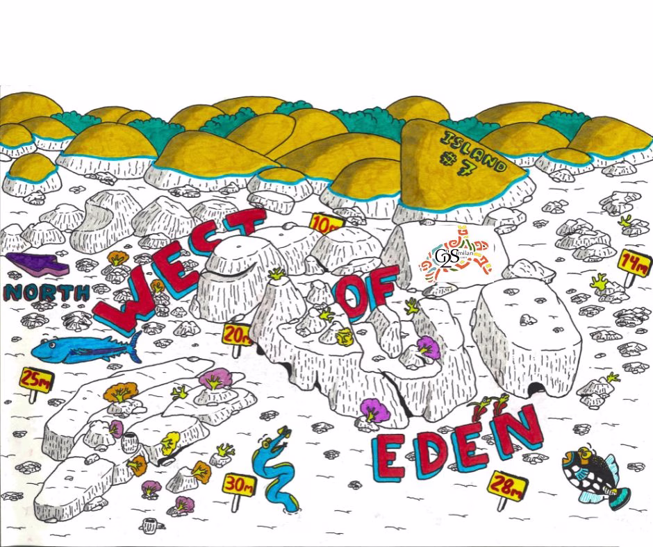 West of Eden dive site map on Similan Island 7
