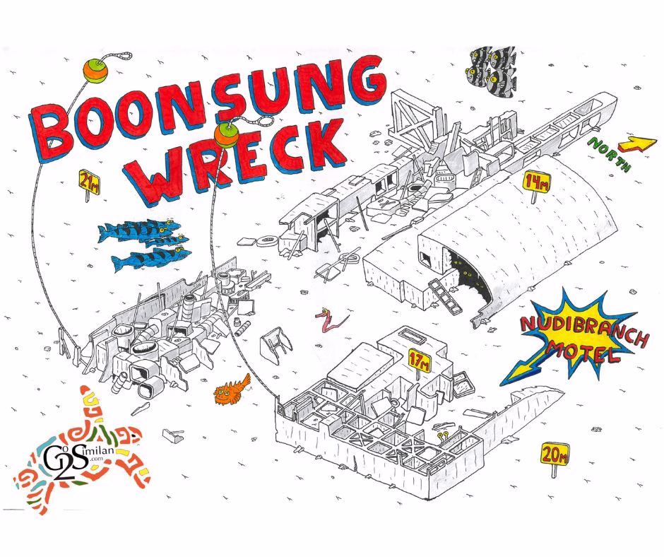 Boonsung Wreck Dive Site Map