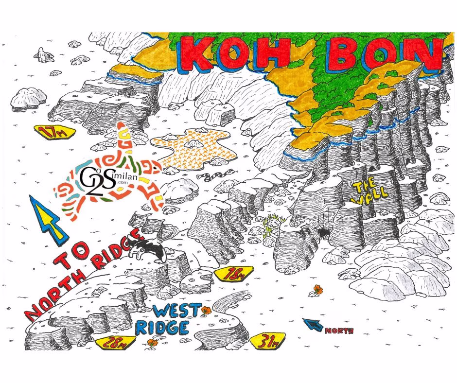 Koh Bon Dive Site Map
