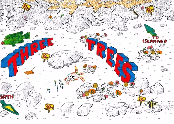 Three Trees Dive Site Map